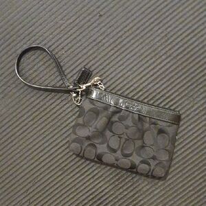 Coach Charcoal Signature Wristlet